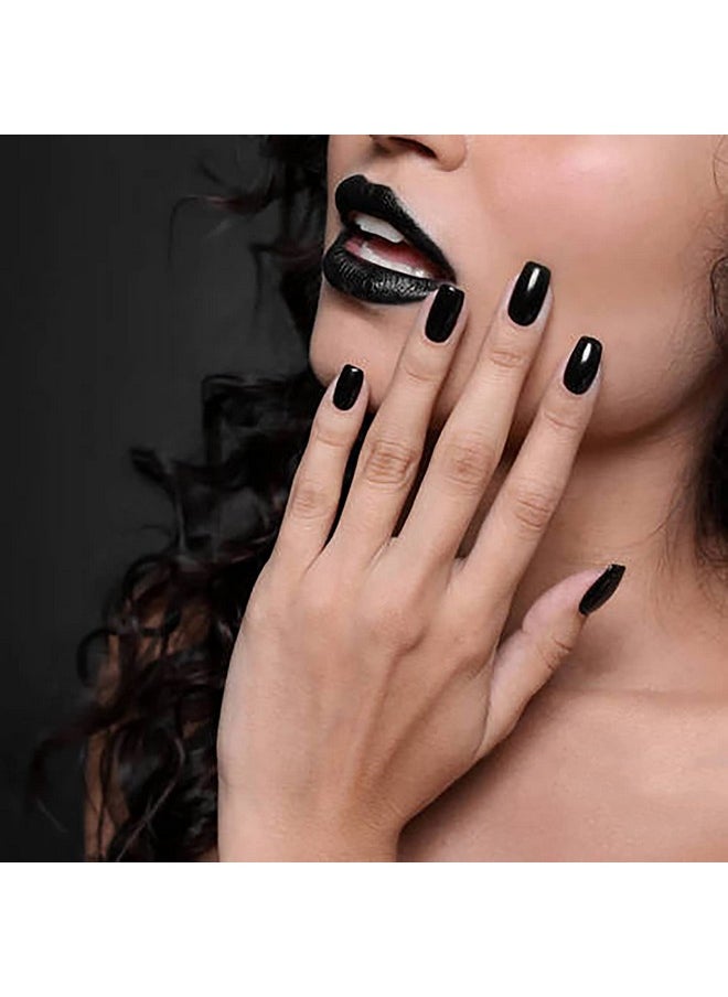 SILPECWEE 20 Sheets Black Style Nail Wraps for Women Stick on Nail Polish Strips Glitter Solid Color Self Adhesive Nail Polish Stickers Fingernail Manicure Sticker Nail Art with 1pc Nail File