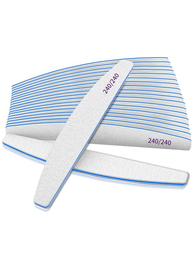 12 PCS Professional Nail File, 240/240 Grit Nail Files for Natural Nails Emery Boards Nail File Doubled Sides Washable Fine Grit Nail File Manicure Tools for Home and Salon Use