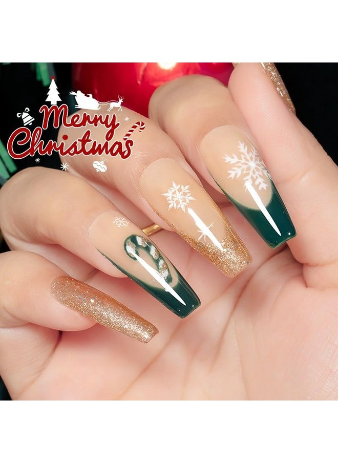 YTD Likomey Gel Polish Set,3 Colors Sage Green Emerald Green Champagne Gold Fashion Color Manicure Christmas Gift UV Nail Gel Varnish Kit,7.5 ml
