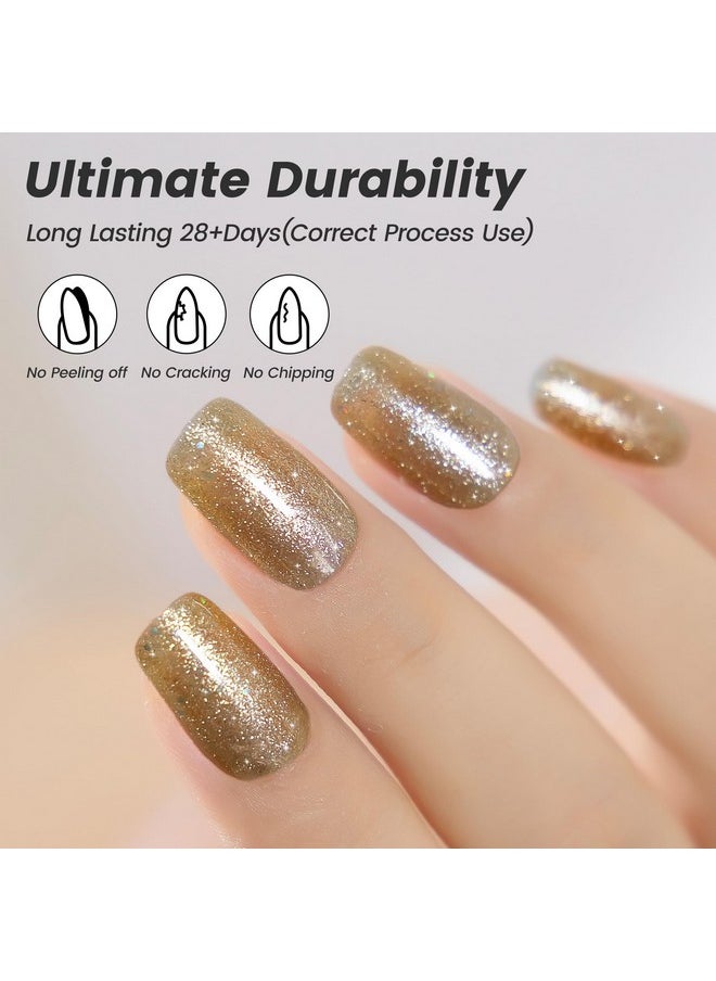 YTD Likomey Gel Polish Set,3 Colors Sage Green Emerald Green Champagne Gold Fashion Color Manicure Christmas Gift UV Nail Gel Varnish Kit,7.5 ml