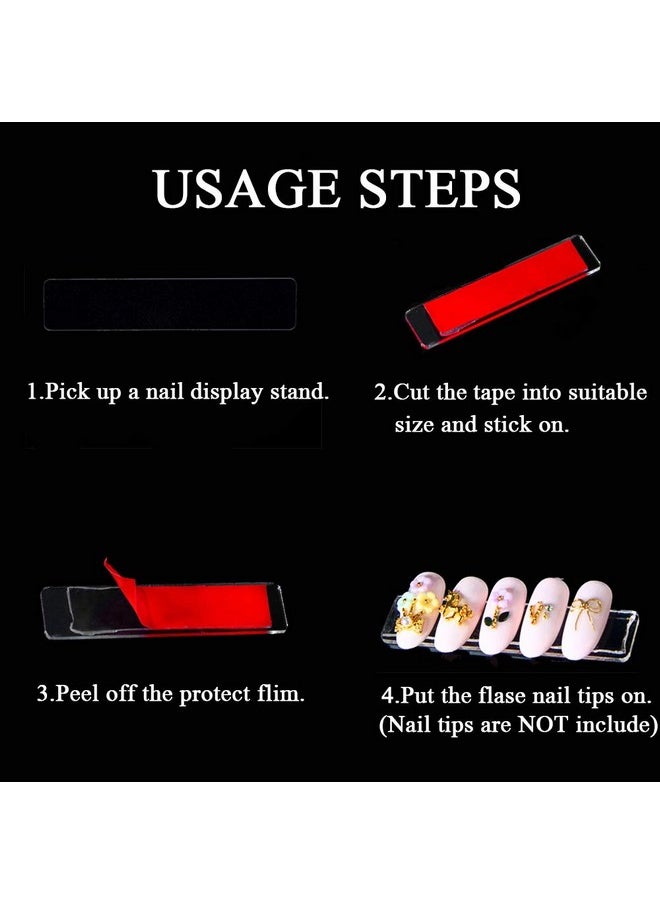 EBANKU Acrylic Nail Display Stand Set, 50Pcs Acrylic Nails Holder Stand with 10M Double Sided Tape for Nails Walls, Magnetic Nail Practice Stand Manicure Tools