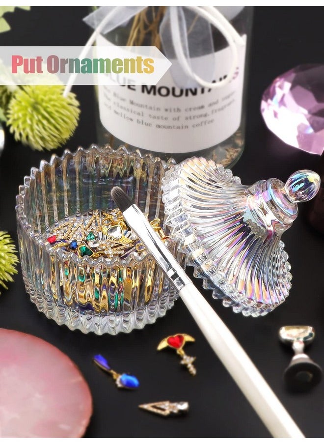 TOROKOM Monomer Dish with Lid Dappen Dish Nail Cup Small Glass Nail Dish for Liquid Powder Monomer Holder Colorful Damping Dapping Dish for Acrylic Nails