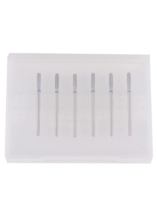 MZCMSL Cylinder Cuticle Drill Bits Set, 6pcs Round Top Russian Manicure Bits, 3/32 Shank efile Bit (Medium)