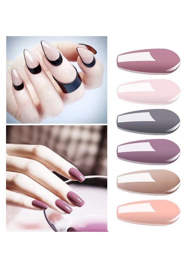 Gel Nail Polish Starter Kit - 6 Colors Gel Polish Set Base Top Coat, 36W LED UV Nail Lamp with Full DIY Gel Manicure Nail Tools by Vishine 8ml #12