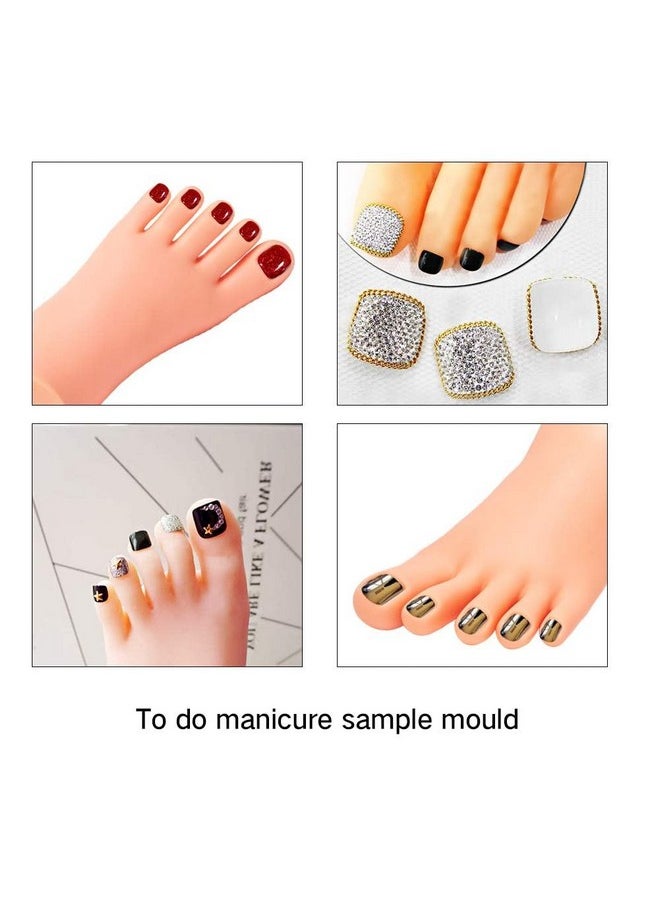 AORAEM Practice Fake Foot Flexible Movable Soft Silicone Fake Foot Tool for Nails Training Display Pink