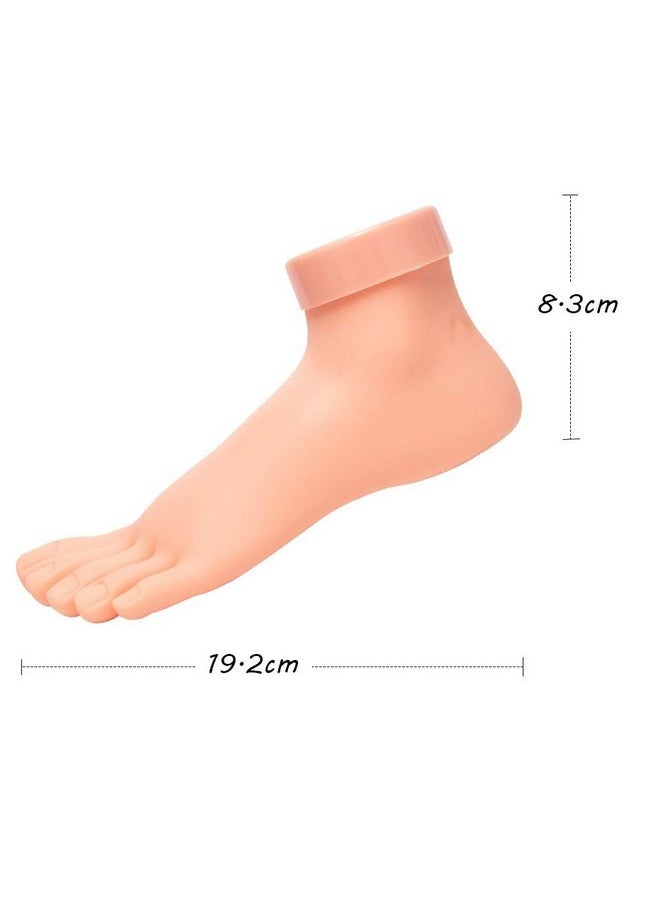 AORAEM Practice Fake Foot Flexible Movable Soft Silicone Fake Foot Tool for Nails Training Display Pink