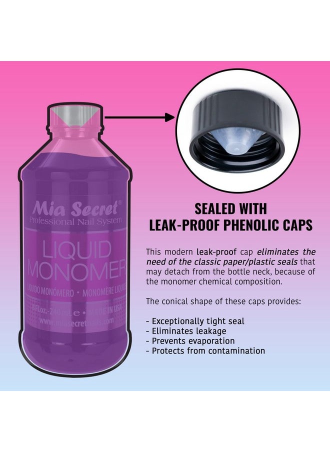 Mia Secret 8 oz / 240ml LIQUID MONOMER PROFESSIONAL ACRYLIC NAIL SYSTEM