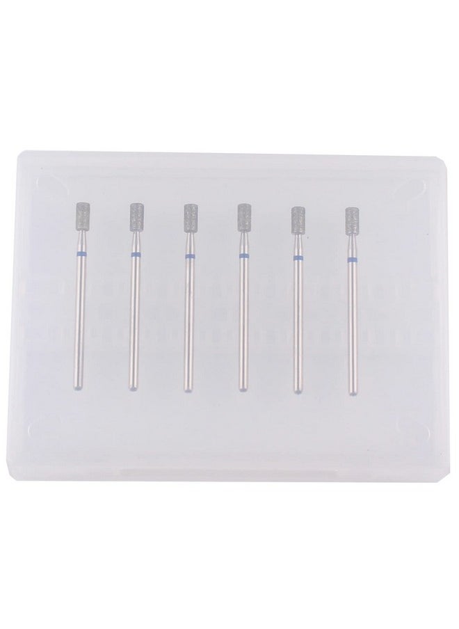 MZCMSL 6pcs Barrel Cuticle Drill Bits, Pro Diamond Bits for Manicure, 3/32 Shank efile Bit (Medium)