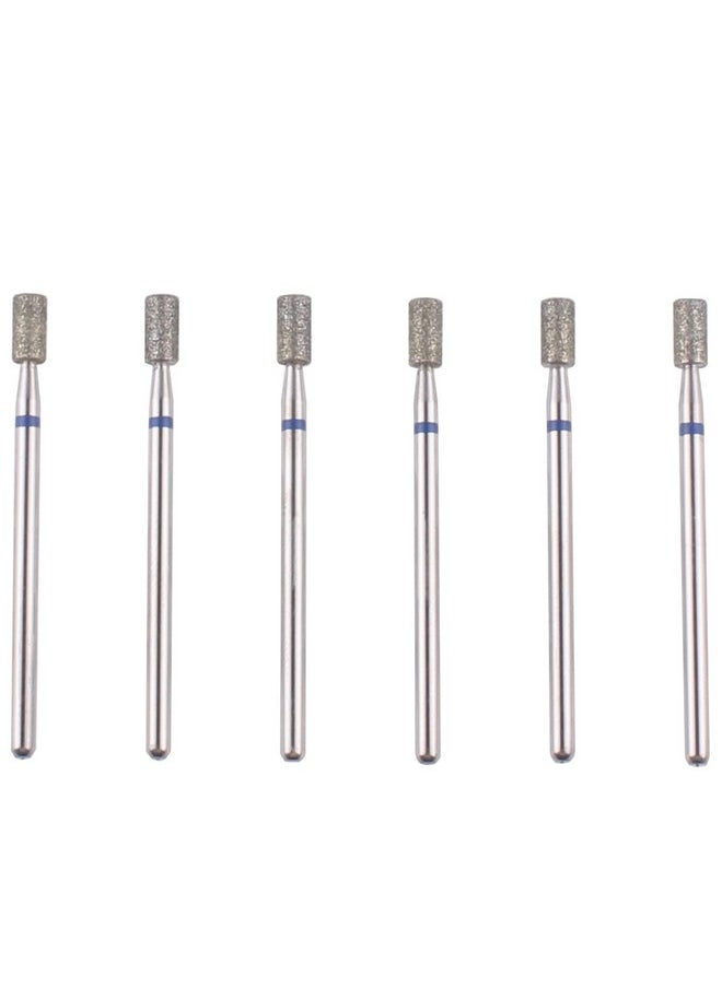 MZCMSL 6pcs Barrel Cuticle Drill Bits, Pro Diamond Bits for Manicure, 3/32 Shank efile Bit (Medium)