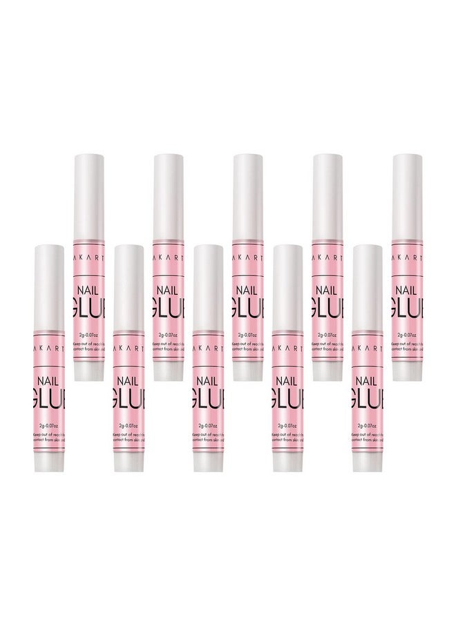 Makartt Super Strong Nail Glue for Press On Nails: Professional Acrylic Nails Nail Adhesive Bond Nail Tips Glue for Stick On Nails Long Lasting Nail Glue for Fake Nails Broken Nails Repair 10Pcs