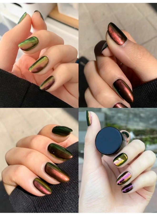 Chameleon Chrome Nail Powder Chrome Powder for Gel Nails,Nail Chrome Powder Shinning Chrome Pigment Mirror Glitter Chrome Powder for Nails Fine Glitter(8 Box)