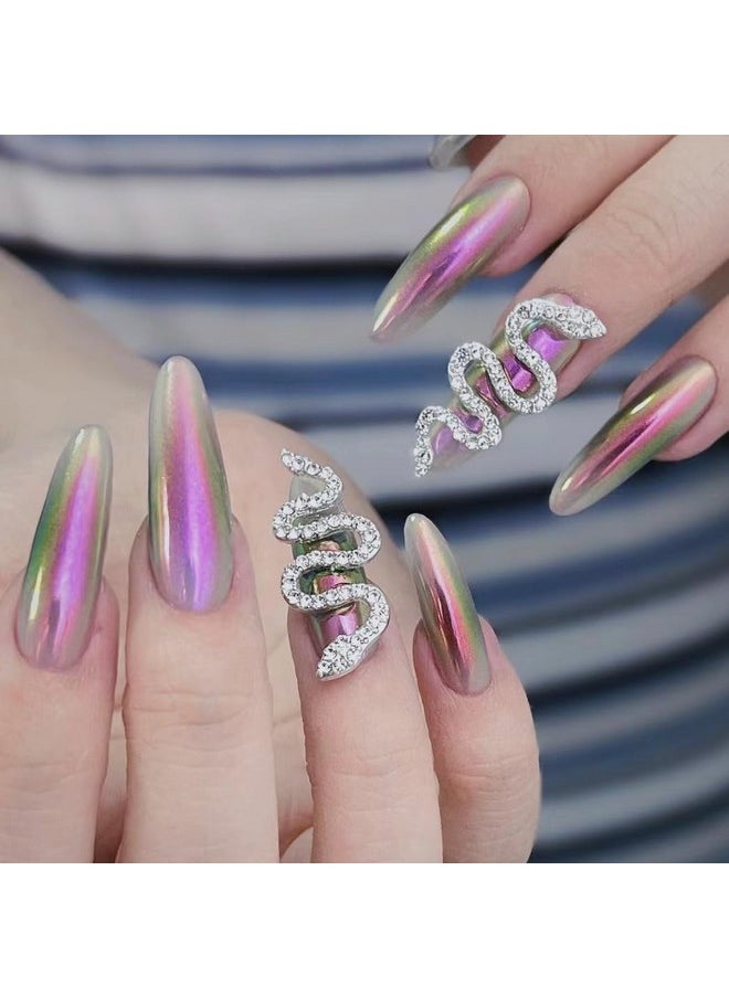 Chameleon Chrome Nail Powder Chrome Powder for Gel Nails,Nail Chrome Powder Shinning Chrome Pigment Mirror Glitter Chrome Powder for Nails Fine Glitter(8 Box)