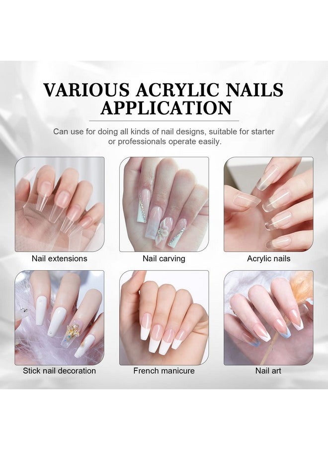 Saviland Clear Acrylic Powder 5.29OZ Large Capacity Acrylic Nail Powder Polymer Beginner Friendly Long Lasting No Need Nail Lamp Professional Acrylic Powder for French Manicure Nail Carving