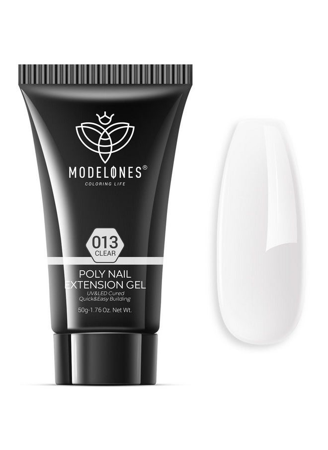 MODELONES Poly Nail Gel Builder 50ML 1.76oz Clear Color Nail Extension Gel Enhancement Nail Thickening Acrylic Extension Trial Professional Technician Tool
