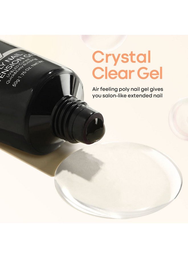 MODELONES Poly Nail Gel Builder 50ML 1.76oz Clear Color Nail Extension Gel Enhancement Nail Thickening Acrylic Extension Trial Professional Technician Tool