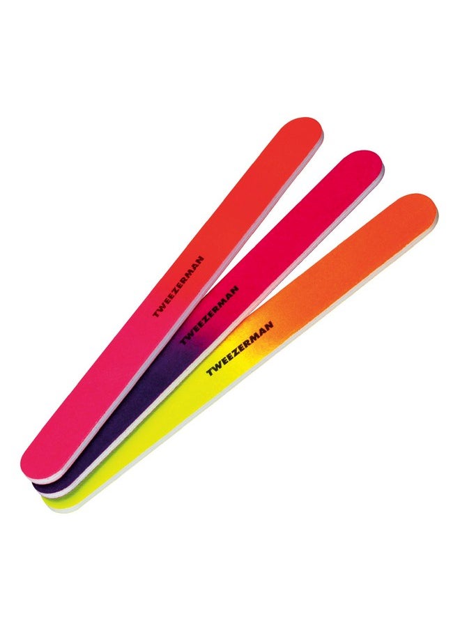 Tweezerman Piece Neon Hot Nail Files, Assorted 3 Count