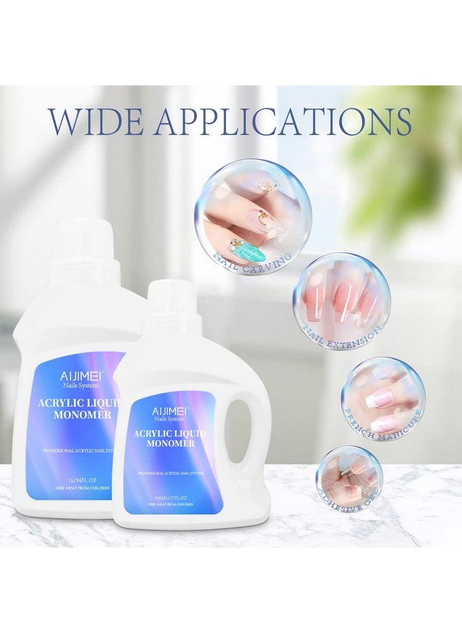 AIJIMEI Acrylic Monomer Acrylic Liquid Acrylic Liquid Monomer For Acrylic Powder Acrylic Nail Liquid Monomer For Acrylic Nails Acrylic For Nails Powders & Liquids Acrylic Nail Powder (34 FL.OZ/1L)