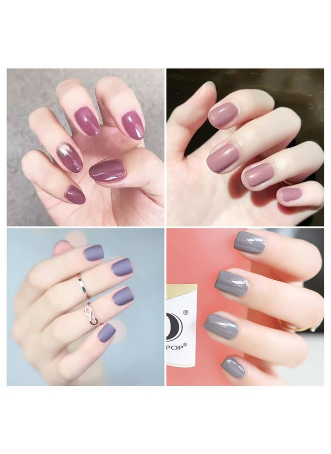 DANNEASY 16 Sheets Nail Wraps for Women Nail Polish Strips Solid Color Self Adhesive Nail Polish Stickers Stick On Nails Nail Accessories with 1pc Nail File, Cuticle Stick (Gray)