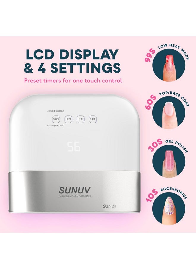 SUNUV SUN3 Professional UV Light for Nails, 48W LED UV Nail Lamp for Gel Nail Polish with 4-Timer and Sensor, 39 PCS LED Beads, Nail Dryer for Salon Home Gift for Woman Mom Girl