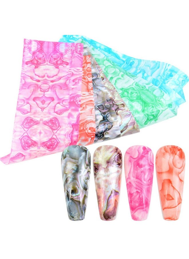 JERCLITY 150 Pieces Nail Art Foil Transfer Sticker Set Marbling Leopard Print Flower Nail Polish Foil Adhesive Decals for Women Girls Nail Art Decoration(1.57X7.87inch)