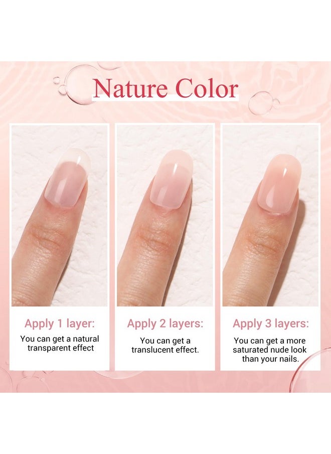 AZUREBEAUTY Translucent Dip Powder - Nail Bed Color 2Oz/56g, Sheer Nude Semi-transparent Clear Soft Peach Pink Dipping Powder Crystal Natural Nail Art Starter Manicure Salon DIY Home for Starter Gift