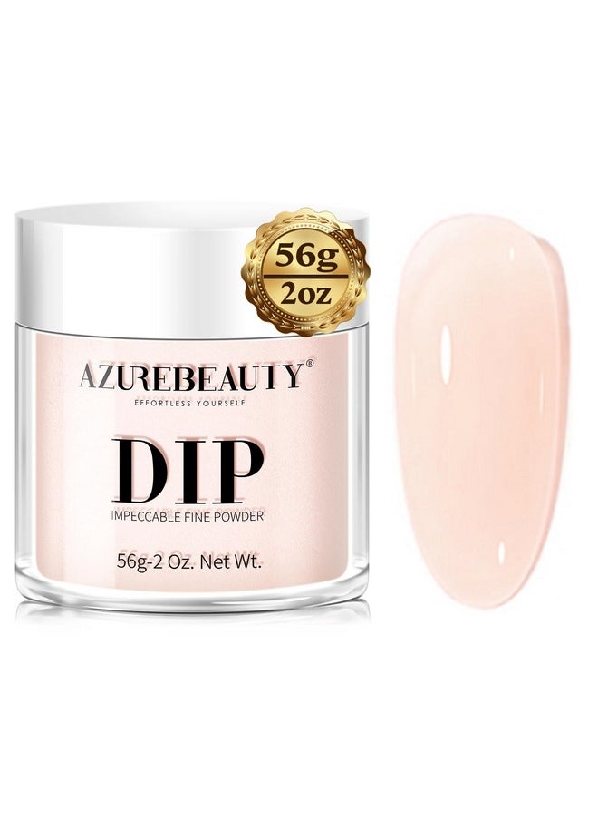 AZUREBEAUTY Translucent Dip Powder - Nail Bed Color 2Oz/56g, Sheer Nude Semi-transparent Clear Soft Peach Pink Dipping Powder Crystal Natural Nail Art Starter Manicure Salon DIY Home for Starter Gift