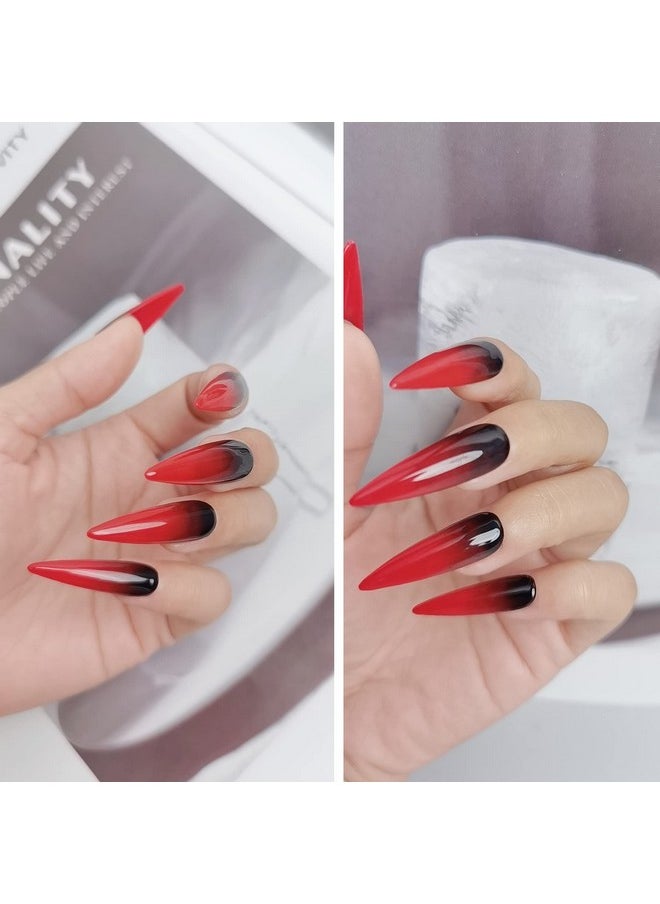 AIMEILI Gel Nail Polish Soak Off U V LED Gel Nail Lacquer, Black Wine Red Blue Glitter Color Gel Set Of 6pcs X 10ml - Kit Set 21