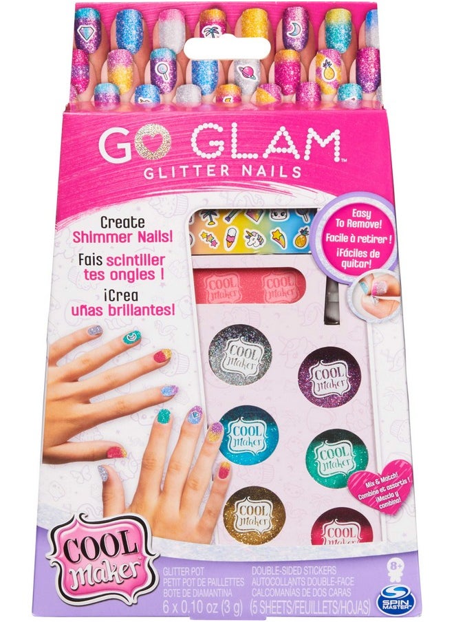 Cool Maker, GO GLAM Glitter Nails DIY Activity Kit for 5 Manicures, Arts & Crafts Christmas Gifts for Kids Ages 8 and up