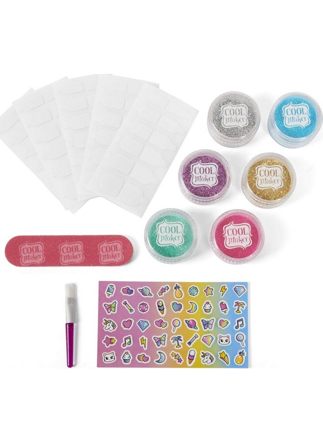 Cool Maker, GO GLAM Glitter Nails DIY Activity Kit for 5 Manicures, Arts & Crafts Christmas Gifts for Kids Ages 8 and up