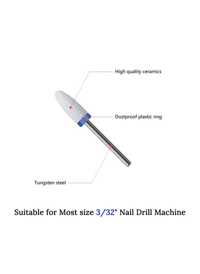 finibir Nail Drill Bits 3Pcs,3/32 Nail Drill Bits Set for Acrylic Gel Nails,Professional Nail Drill Bits for Crystal Nail Extension Nail Removal,Fast, Safe and Painless (Flame - M) Medium - M