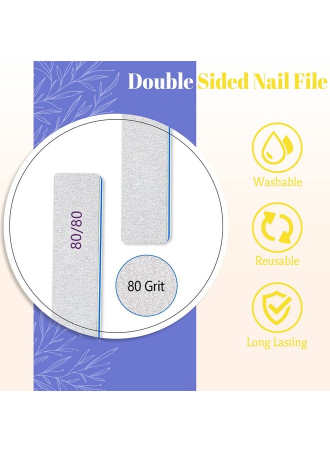 25 Pcs Nail File 80/80 Grit Nail Files for Acrylic Nails & Gel Nails, Double Sided Emery Board for Nails, Professional Nail File Coarse Nail File for Home and Salon Use