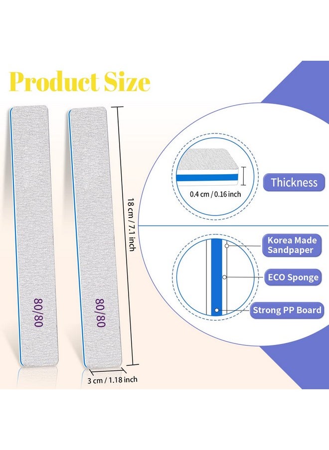 25 Pcs Nail File 80/80 Grit Nail Files for Acrylic Nails & Gel Nails, Double Sided Emery Board for Nails, Professional Nail File Coarse Nail File for Home and Salon Use