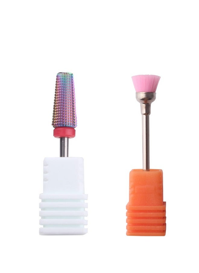 MZCMSL 5 in 1 Carbide Nail Drill Bit for Removing Acrylic or Gel, Both Left and Right Handed - Two Way Rotate Use,3/32 Shank efile Bit (Fine,Multicolor)