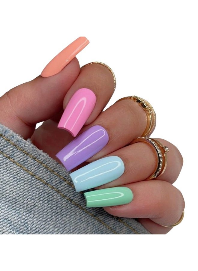 NABulous Nails Square Long Gel Tips | Full Cover Pre-Shaped Press-On Extensions | Soft Gel Artificial Nails for Salons & DIY (Square Long)