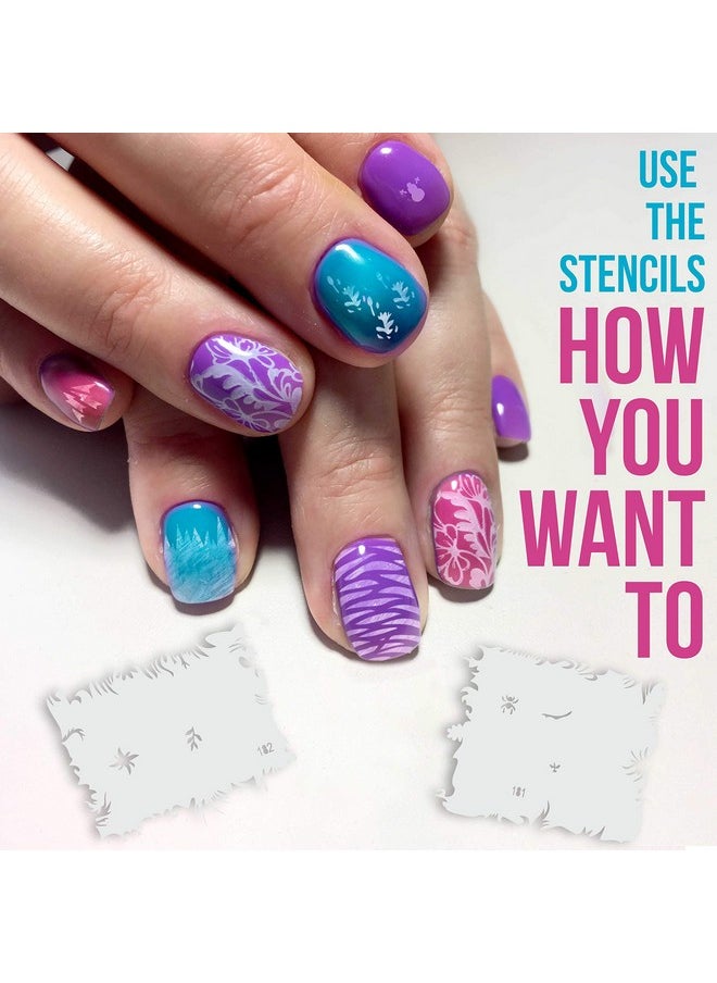 Custom Body Art Airbrush Nail Stencils - Design Series Set # 10 Includes 20 Individual Nail Templates with 20 Designs Each for a Total of 400 Designs of Series #10