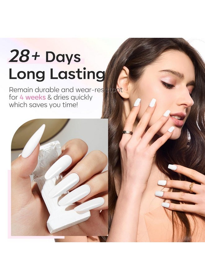 Modelones Gel Nail Polish, 1 Pcs 15 ML White Gel Nail Polish Soak Off White Gel Polish White Nail Polish Art Design for Women Girl Nail Lovers Gift Salon DIY Winter Gel Manicure