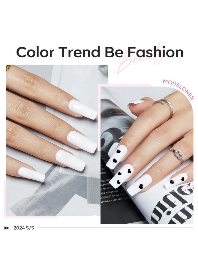 Modelones Gel Nail Polish, 1 Pcs 15 ML White Gel Nail Polish Soak Off White Gel Polish White Nail Polish Art Design for Women Girl Nail Lovers Gift Salon DIY Winter Gel Manicure