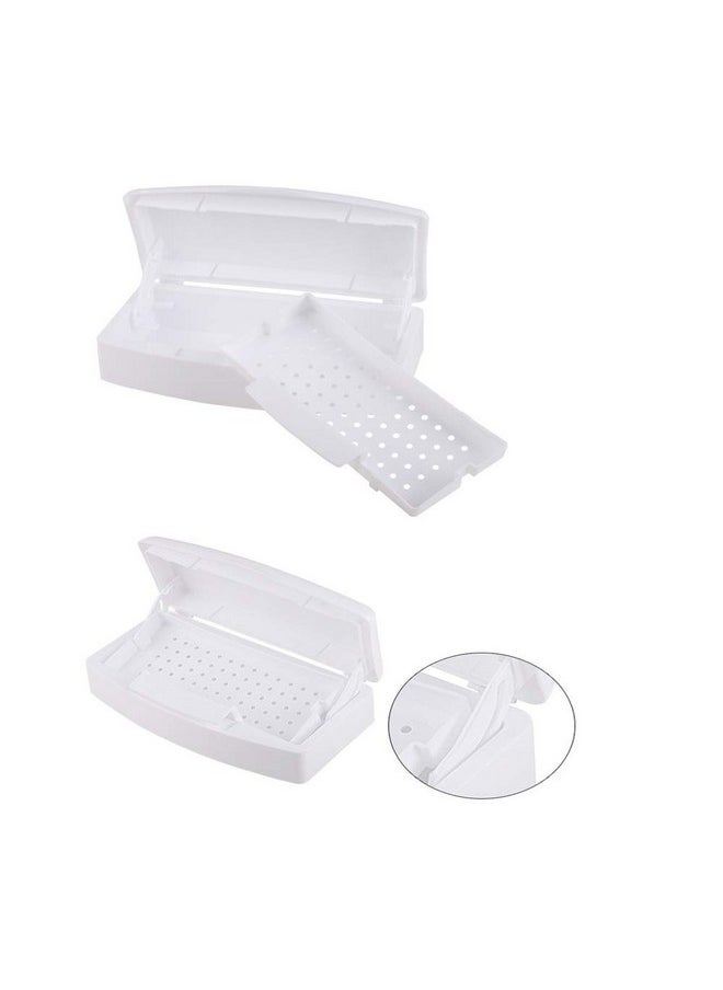 Pinkiou Nail Tool Clean Box Plastic Nail Tray for Alcohol Cleaning Container for Nipper Clipper Cutter Manicure Tools Nail Art Equipment for Salon SPA