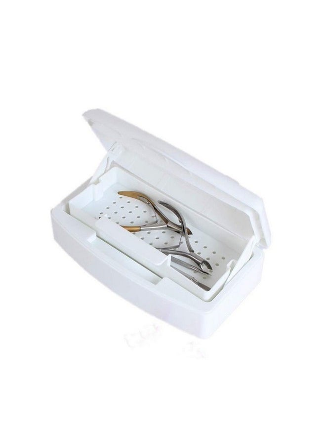 Pinkiou Nail Tool Clean Box Plastic Nail Tray for Alcohol Cleaning Container for Nipper Clipper Cutter Manicure Tools Nail Art Equipment for Salon SPA