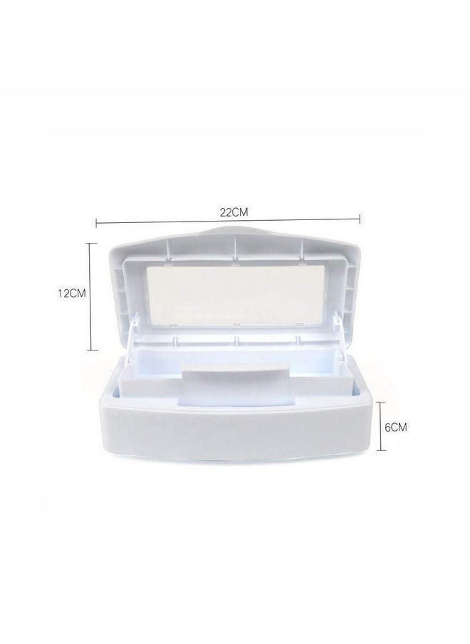 Pinkiou Nail Tool Clean Box Plastic Nail Tray for Alcohol Cleaning Container for Nipper Clipper Cutter Manicure Tools Nail Art Equipment for Salon SPA