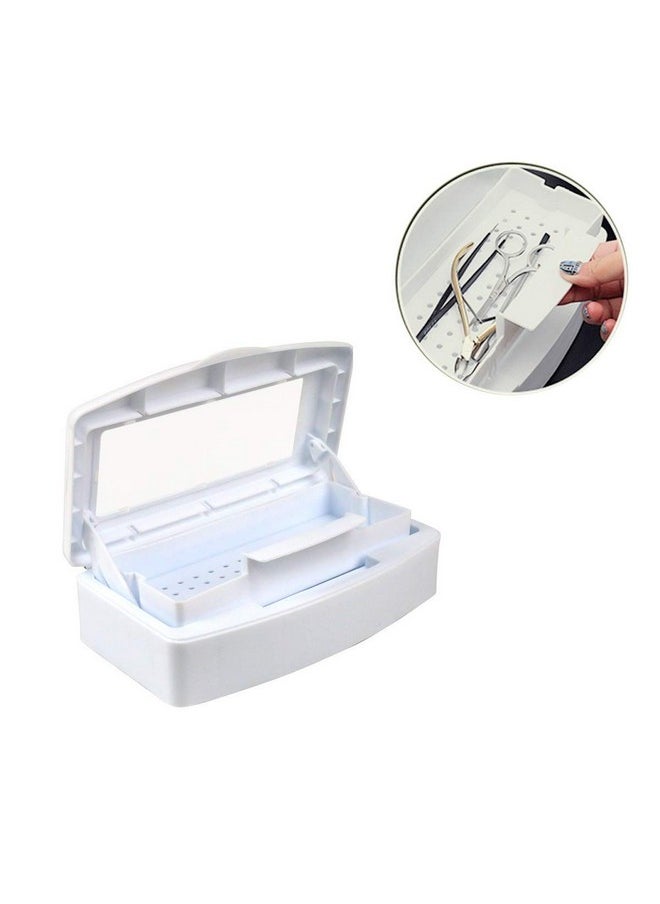 Pinkiou Nail Tool Clean Box Plastic Nail Tray for Alcohol Cleaning Container for Nipper Clipper Cutter Manicure Tools Nail Art Equipment for Salon SPA