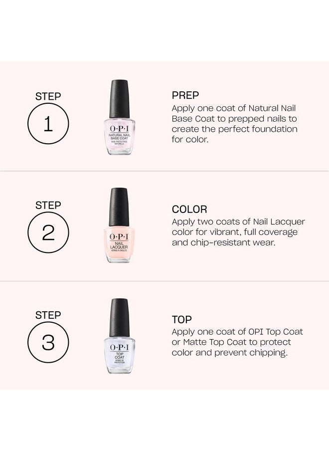OPI Nail Lacquer Nail Polish | Opaque Bright Pink Crème Chip Resistant Nail Polish | Vegan, Fast Drying, Streak Free