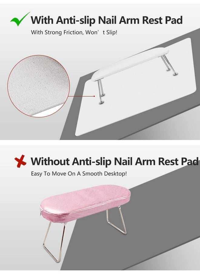 (MAT ONLY) Nail Art Table Mat, Nail Arm Rest Pad for Acrylic Nails, Soft Microfiber PU Leather Nail Mat for Table, Foldable Nail Hand Rest Pillow Manicure Pad, Acrylic Nail Desk Mat for Nail Cushion