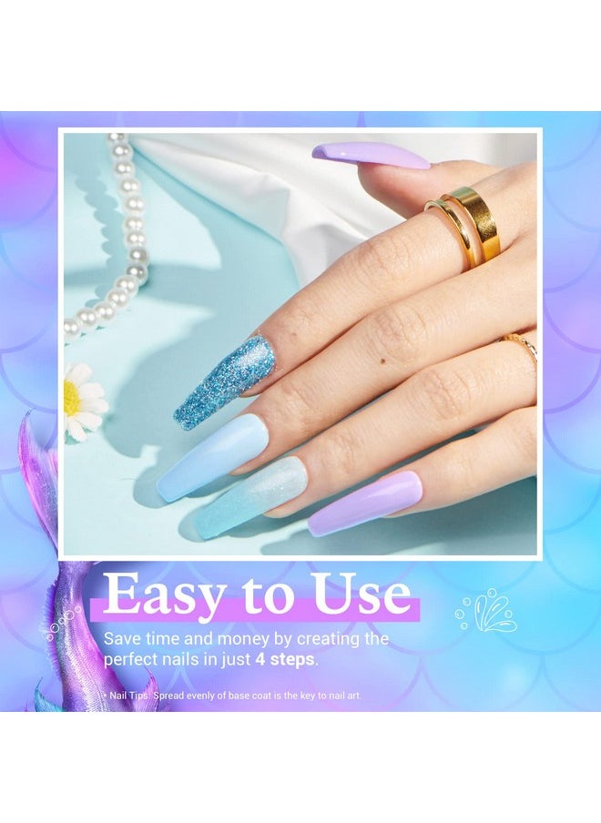 AZUREBEAUTY 29 Pcs Dip Powder Nail Kit Starter, 20 Colors Glitter Nude Green Mermaid Serie Dip Powders Liquid Set with Base Top Coat Activator French Nails Art Manicure DIY Salon Christmas Gift