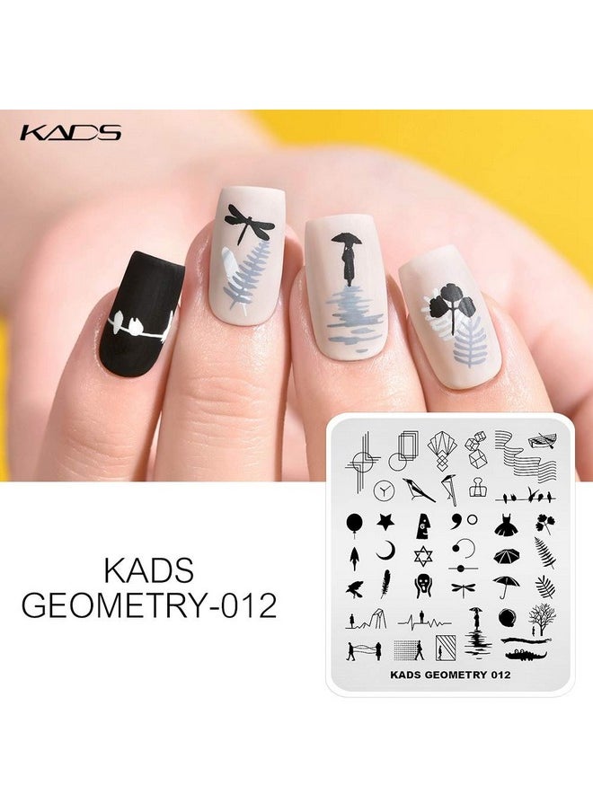 KADS 5pcs Nail Stamp Plates Set Nails Art Stamping Plate Unique Irregular Geometry Pattern Nail Plate Template Image Plate