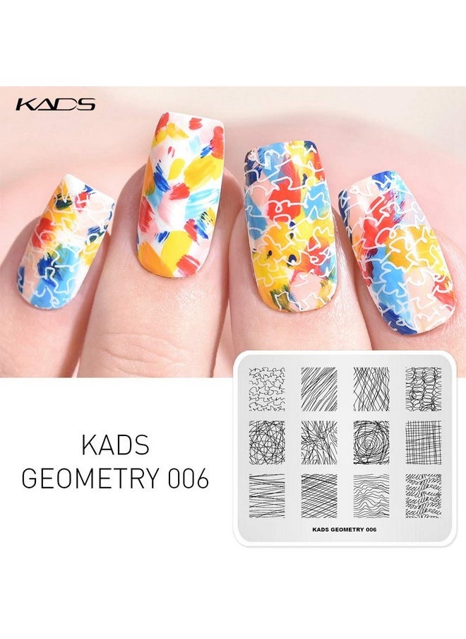 KADS 5pcs Nail Stamp Plates Set Nails Art Stamping Plate Unique Irregular Geometry Pattern Nail Plate Template Image Plate