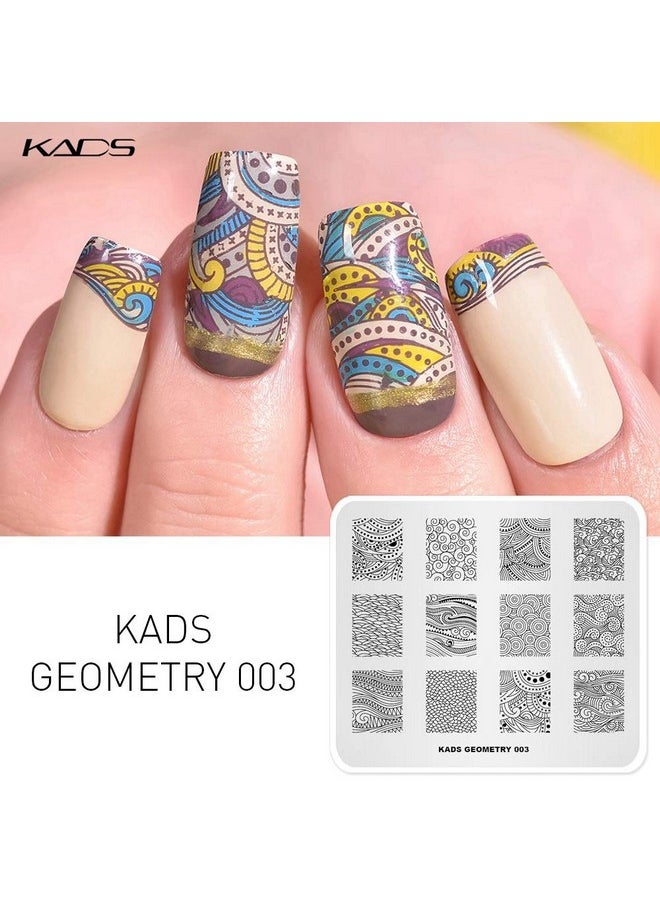 KADS 5pcs Nail Stamp Plates Set Nails Art Stamping Plate Unique Irregular Geometry Pattern Nail Plate Template Image Plate