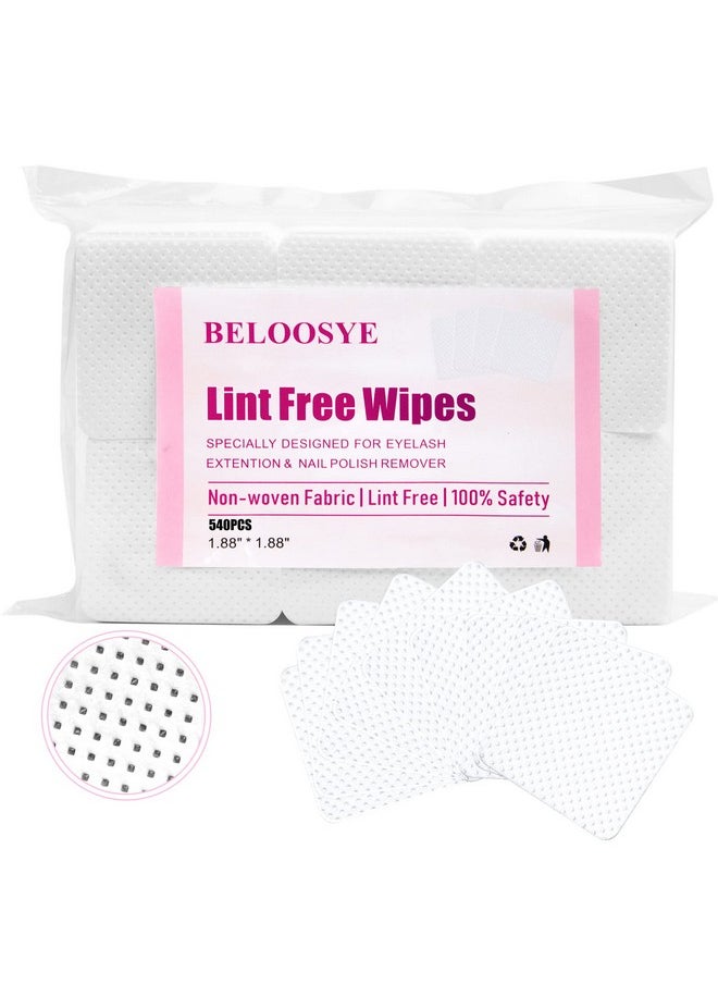 540 PCS Lint Free Nail Wipes,Eyelash Extension Glue Wipes,Super Absorbent Soft Non-woven Fabric Adhesive Nail Polish Remover Wipe,Cleaning Pad Cloth for Lash Extension Supplies and Nail Polish Bottle