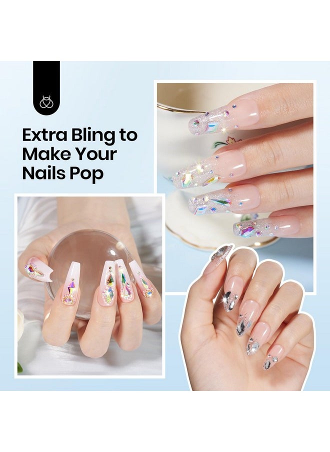Beetles Gel Polish Nail Gems with Nail Rhinestone Glue Set, 120+2000Pcs Crystal Glass AB Rhinestones For Nails Decoration, Nail Gems & Nail Glue with Clean Up Nail Brush, Gifts for Girls