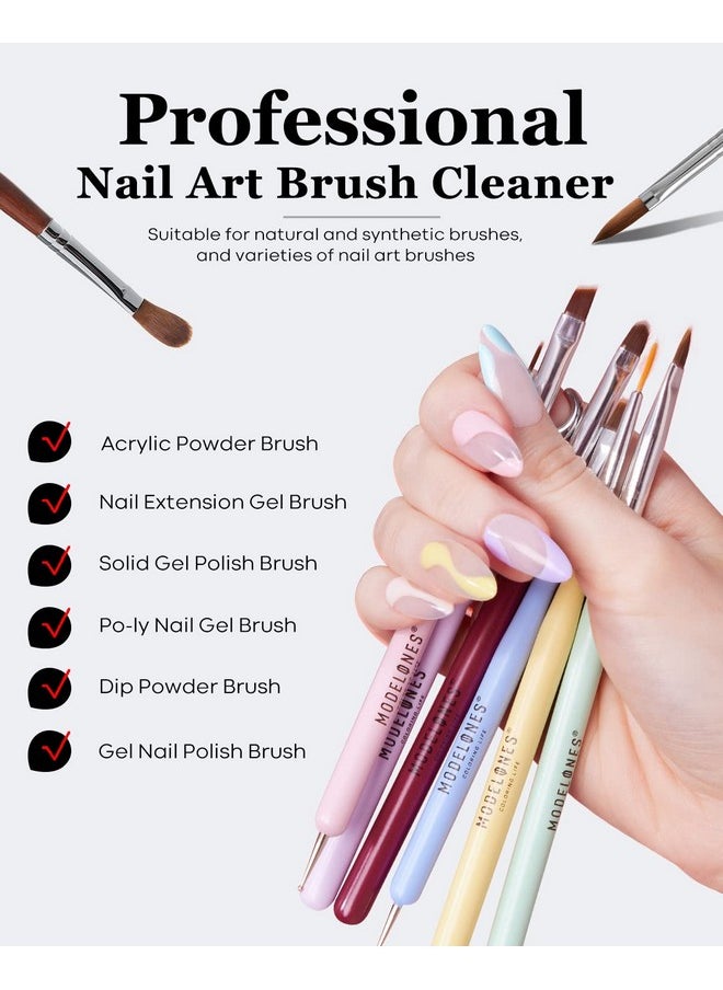 Modelones Nail Art Brush Cleaner & Restorer for Gel Polish/Nail Extension Gel/Nail Art Liner/Dip Powder/Acrylic Powder Manicure Brush DIY Salon at Home - 80ml/2.71 Fl.Oz